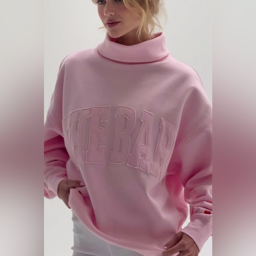 The Bar Pink Cowl Neck Sweatshirt